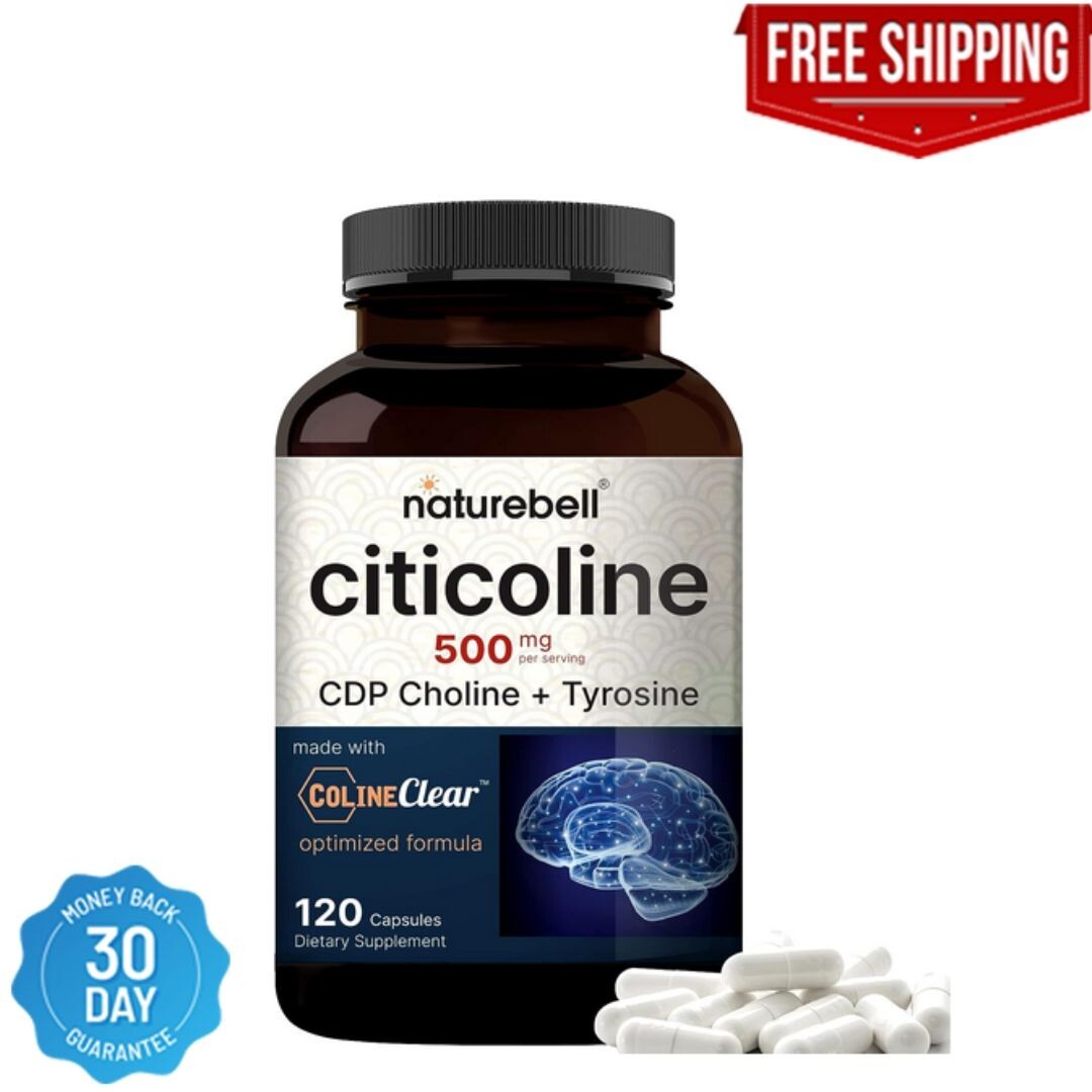 Citicoline Supplements, CDP Choline, Citicoline 500Mg plus Tyrosine 50Mg per Ser