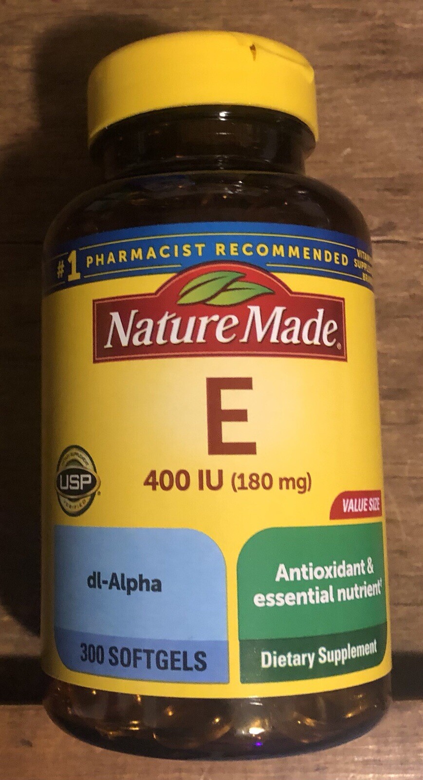 Nature Made Vitamin E 400 IU (180mg) 300 Softgels Antioxidants EXP 08/2030 NEW