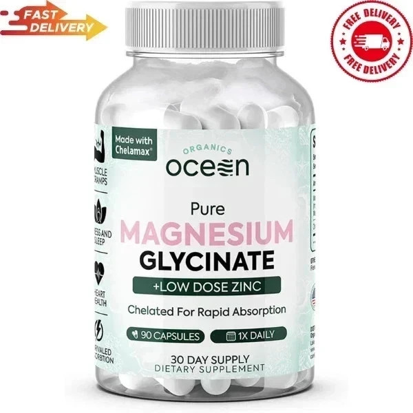 Organics Ocean organic Magnesium Glycinate Low Dose Zinc Chelated 90 Capsules…