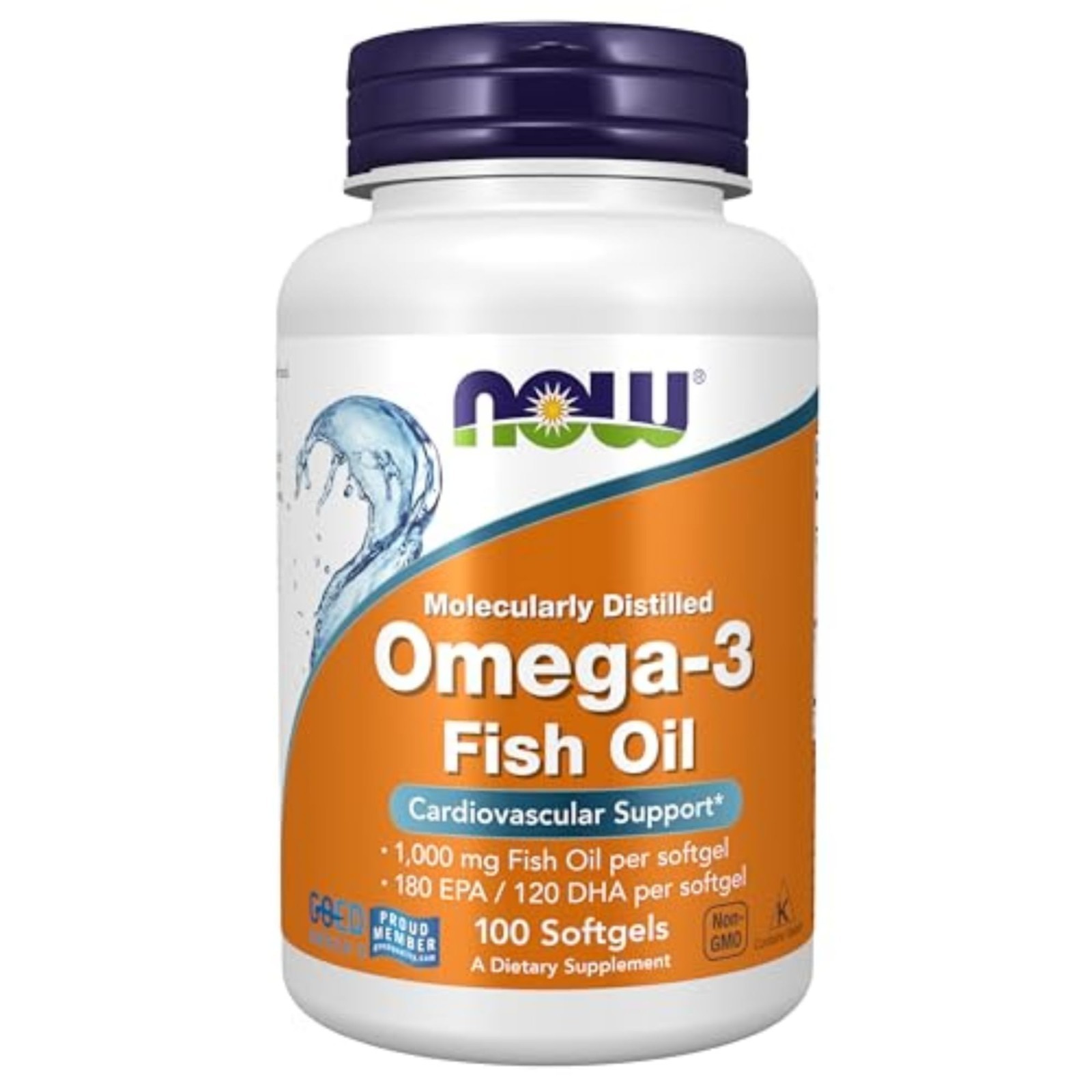 NOW Foods Omega-3 Fish OIl, 1000 mg, 100 Softgels