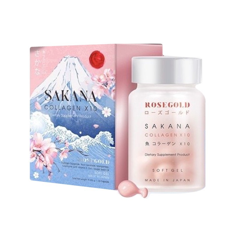 Rose Gold Limited Edition Sakana Collagen x10 Anti Aging Heathy Skin