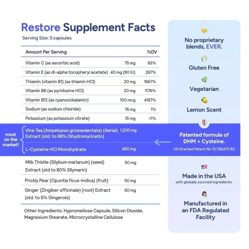 Cheers Restore | Supplement with DHM + L-Cysteine | Feel enhanced after Drink…