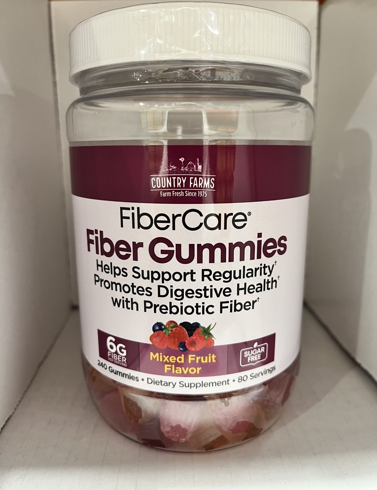 Country Farms Fiber Care 240 Prebiotic Fiber Gummies Mixed Fruit
