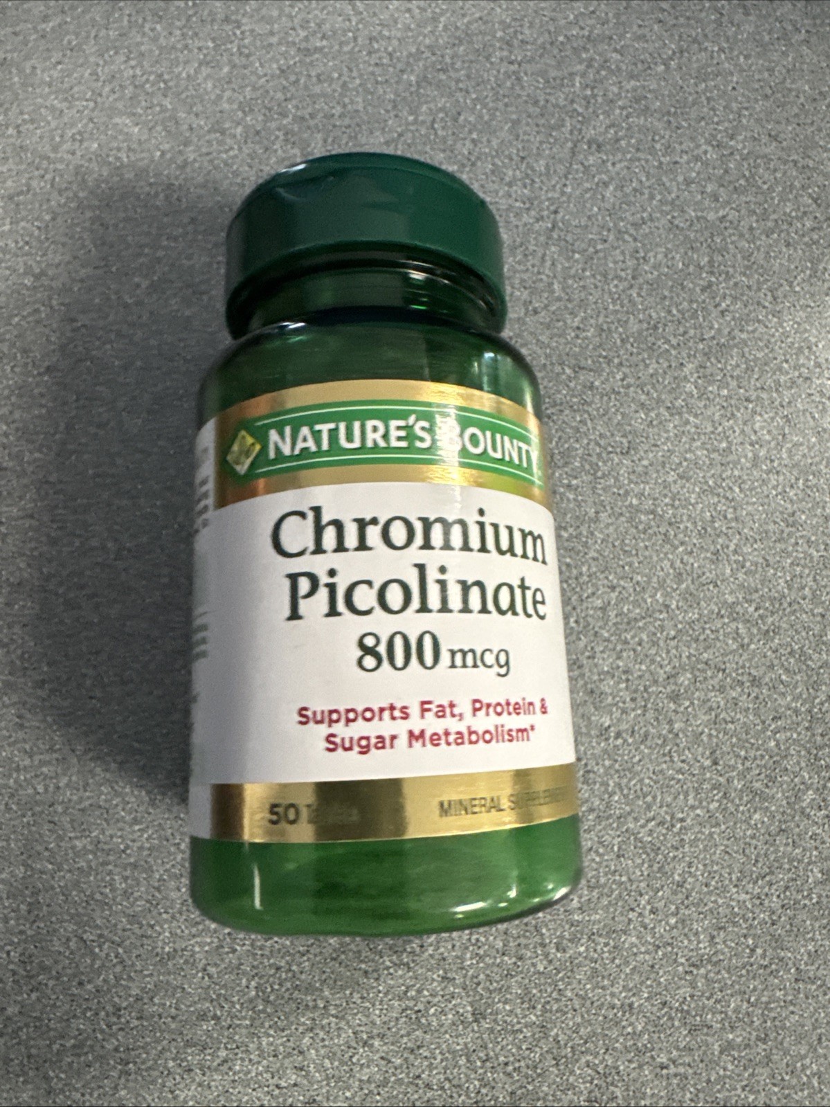 Nature’s Bounty Mega Chromium Picolinate Mineral Supplement Tablets 800mcg 50 Ct