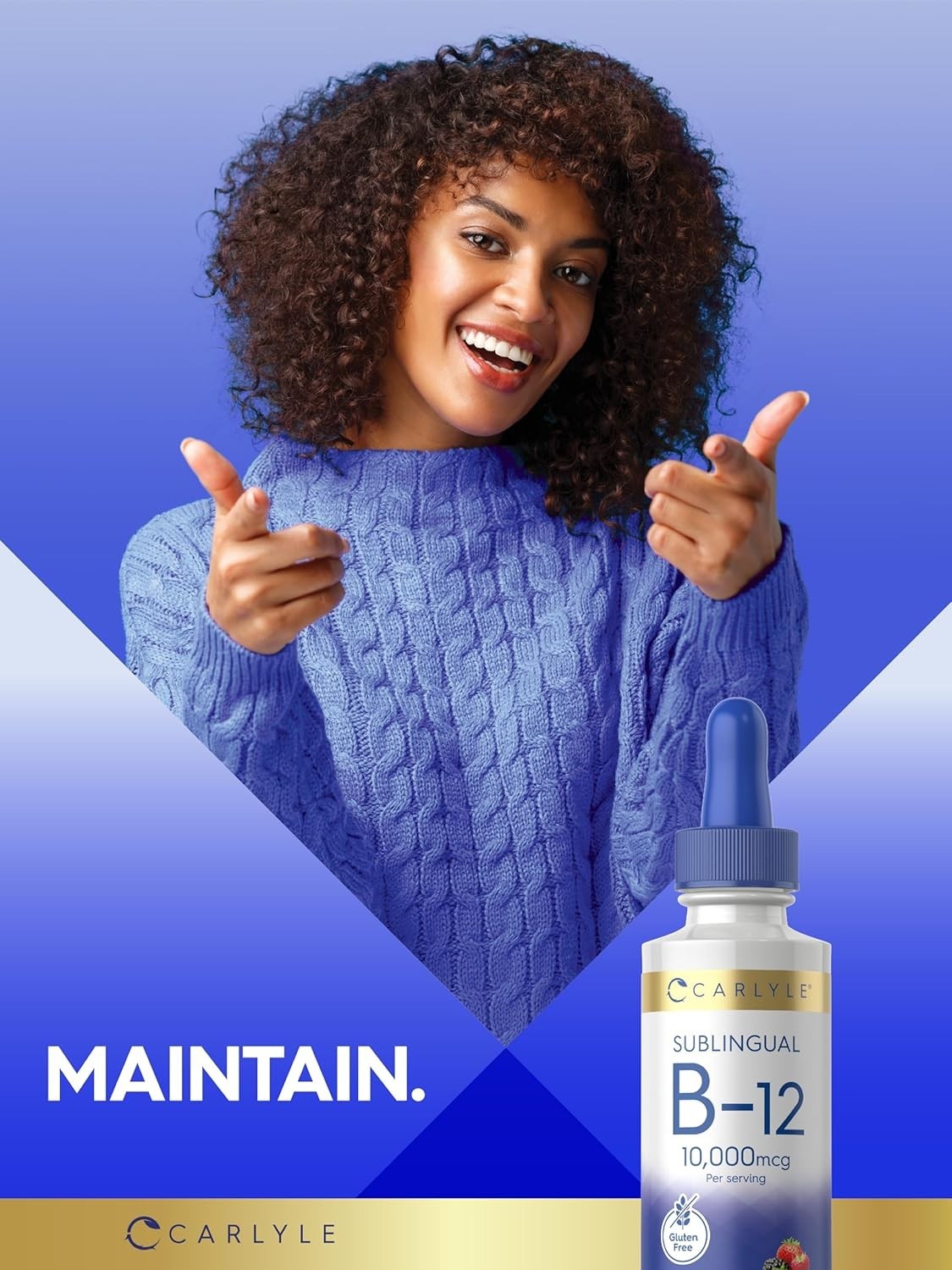 Vitamin B12 Liquid Drops 10000mcg Sublingual Energy Brain Metabolism Berry 2 oz