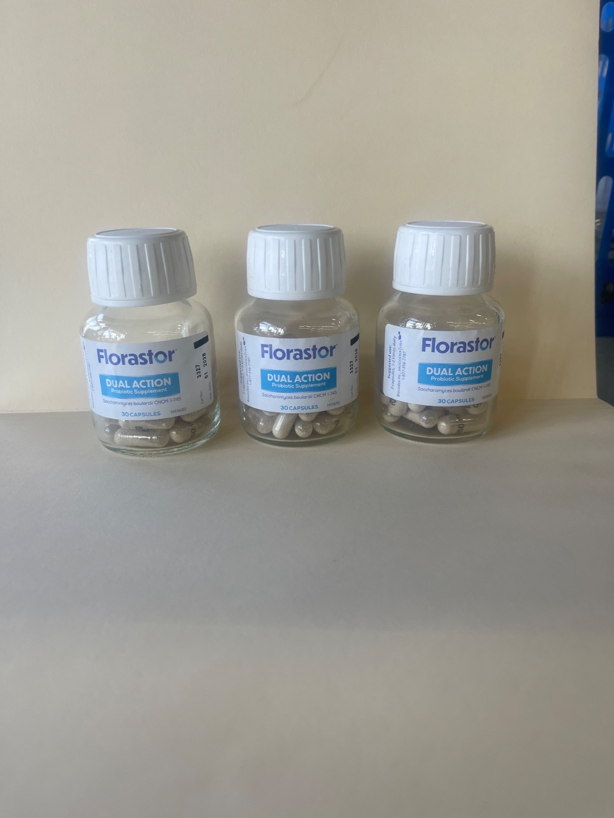 Lot of (3) Florastor Dual Action Probiotic Supplement 90 Vegetarian Caps