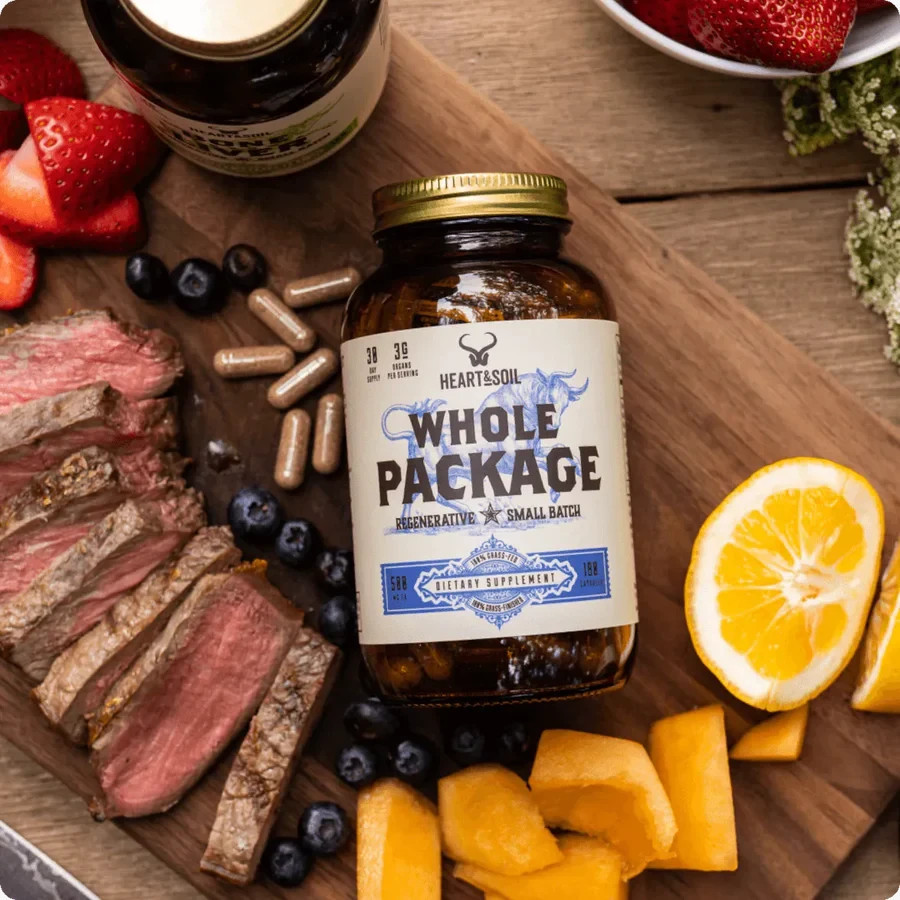 Heart And Soil Whole Package Male Performance Supplement 180 Capsules Grass Fed