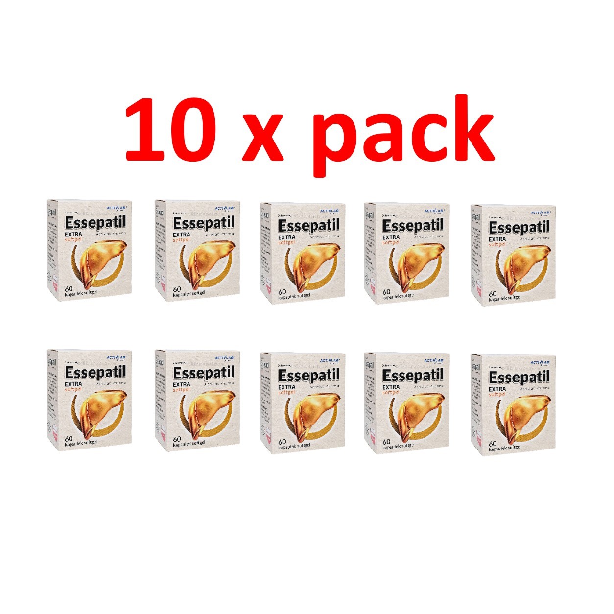 10 x Essepatil Extra 300mg Liver Support Supplement 60 Softgels