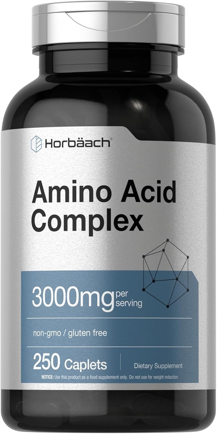 Amino Acid Complex 3000Mg | 360 Caplets | Non-Gmo, Gluten Free Amino Acids Supp