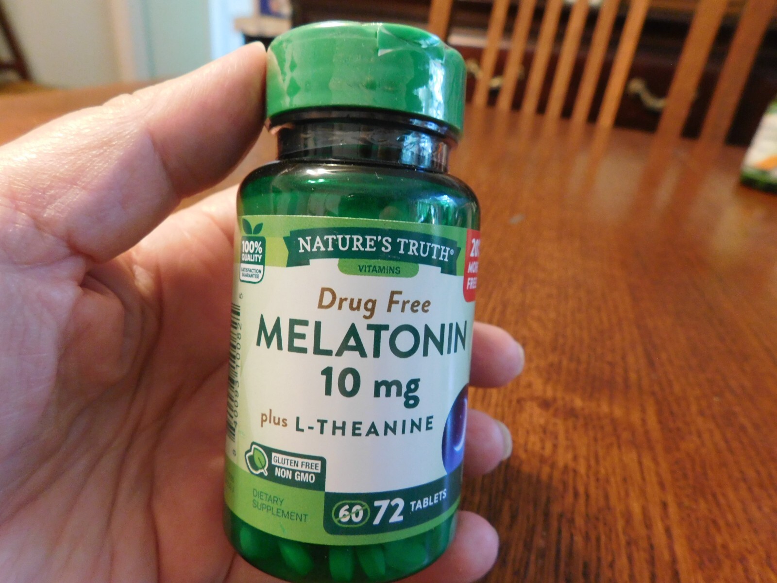 NATURE’S TRUTH, DRUG FREE MELATONIN + L-THEANINE, 72 TABS, 09-2025
