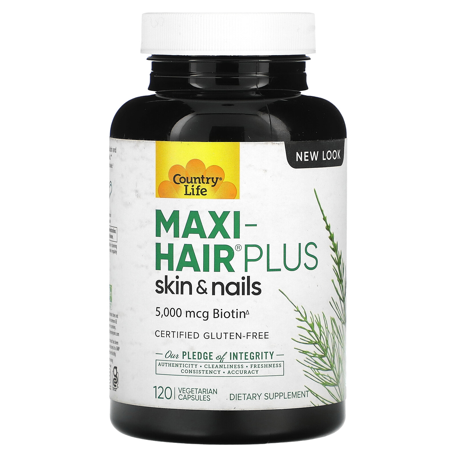 Country Life Maxi Hair Plus 120 Vegetarian Capsules B Corp, Gluten-Free, GMP
