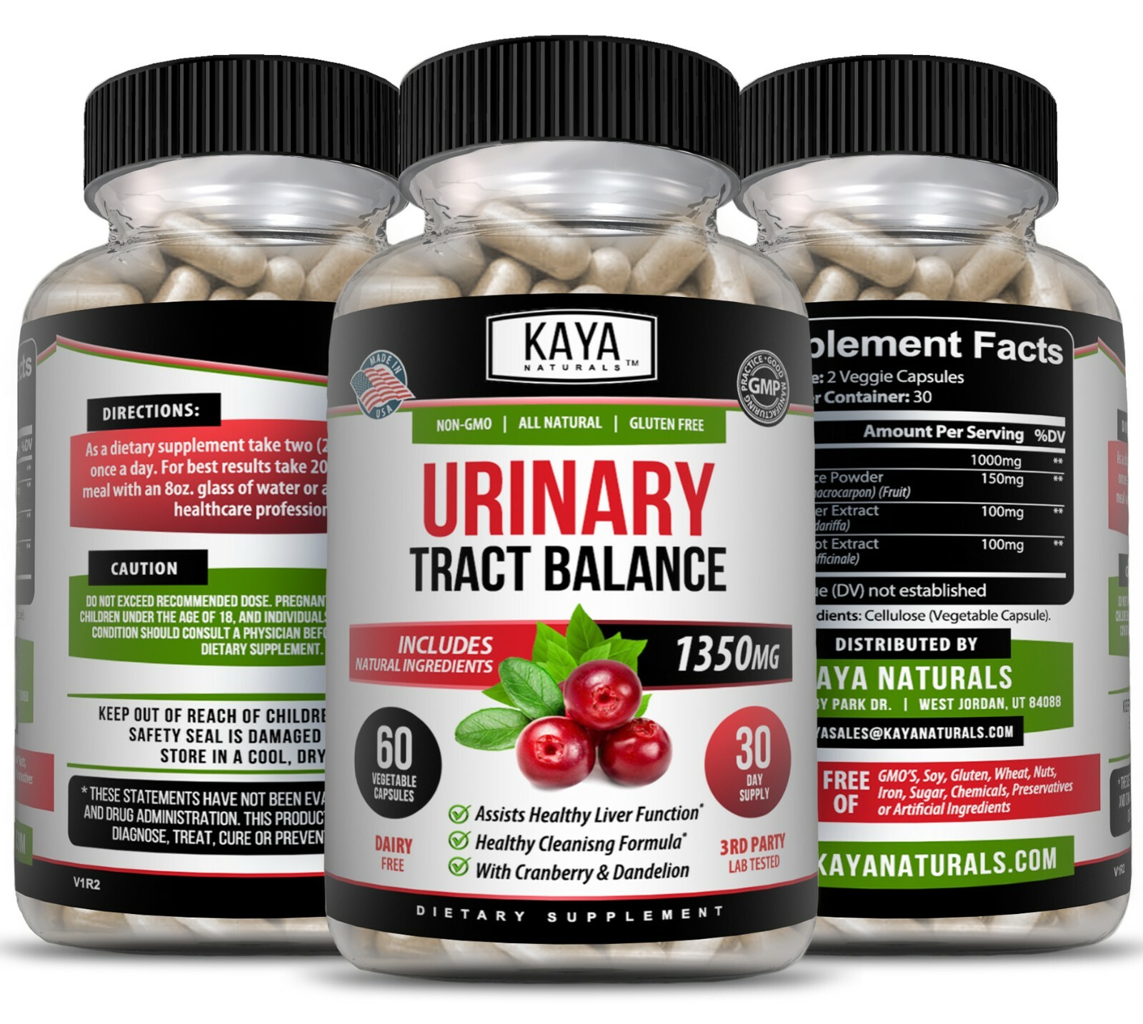 (2 Pack) Urinary Tract Balance 60ct DMannose w/ Cranberry Bladder Control Health