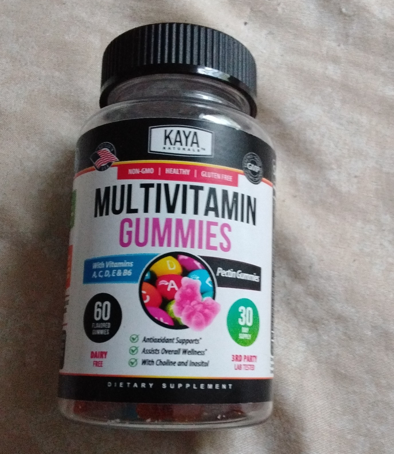 KAYA Naturals Multivitamin Gummies General Wellness Antioxidant 60ct Strawberry