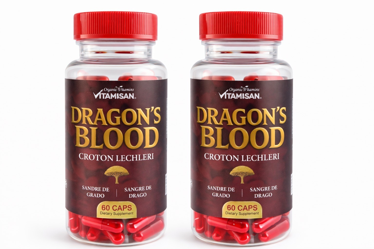 Dragon’s Blood Capsules Pack – Croton Lechleri Bark Extract 120 Caps Antioxidant