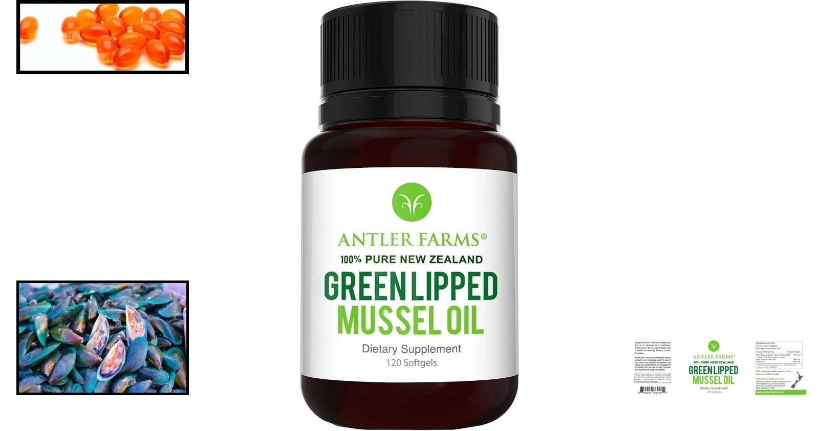 Eco-Friendly Green Lipped Mussel Oil Softgels – 12,500mg, 120 Count for Wellness