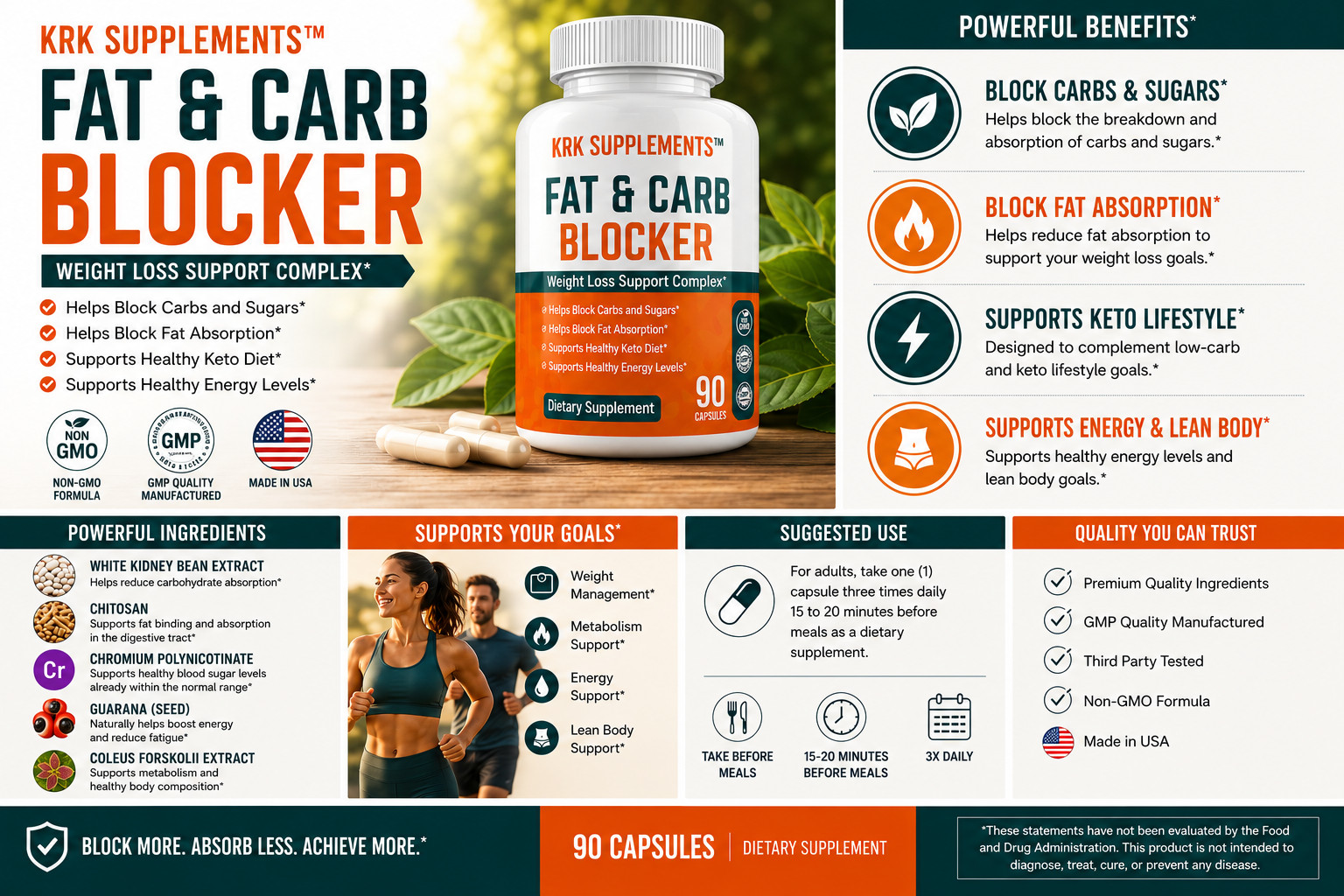 2 pk Fat Carb Blocker Extra Weight Loss Complex Burn Low Keto Diet Pills