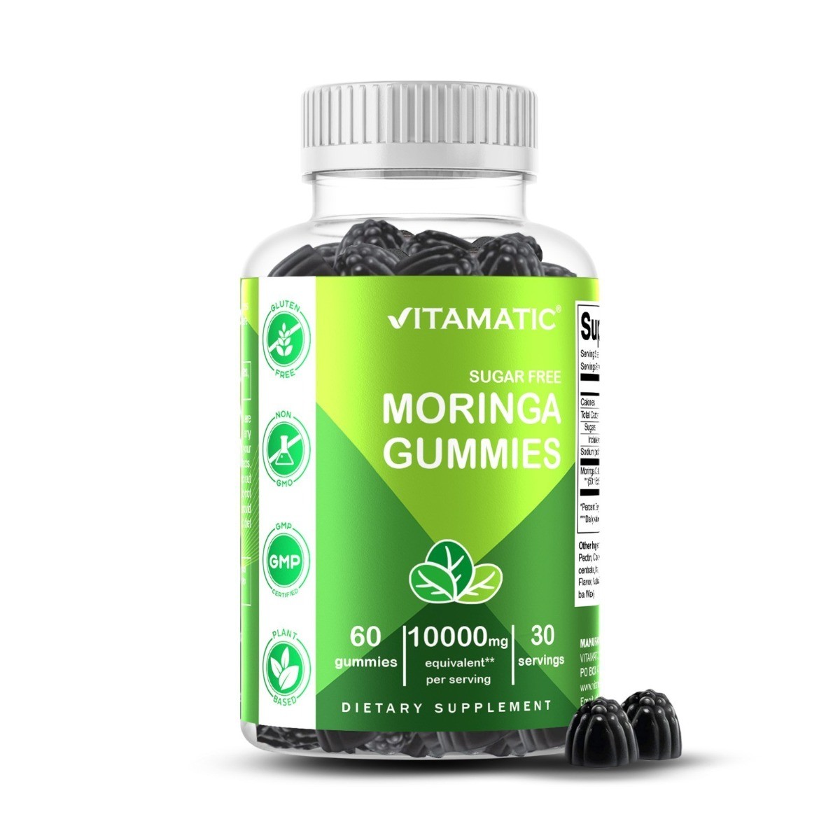 Vitamatic Moringa Gummies 10,000mg – Sugar Free for Natural Energy & Detox