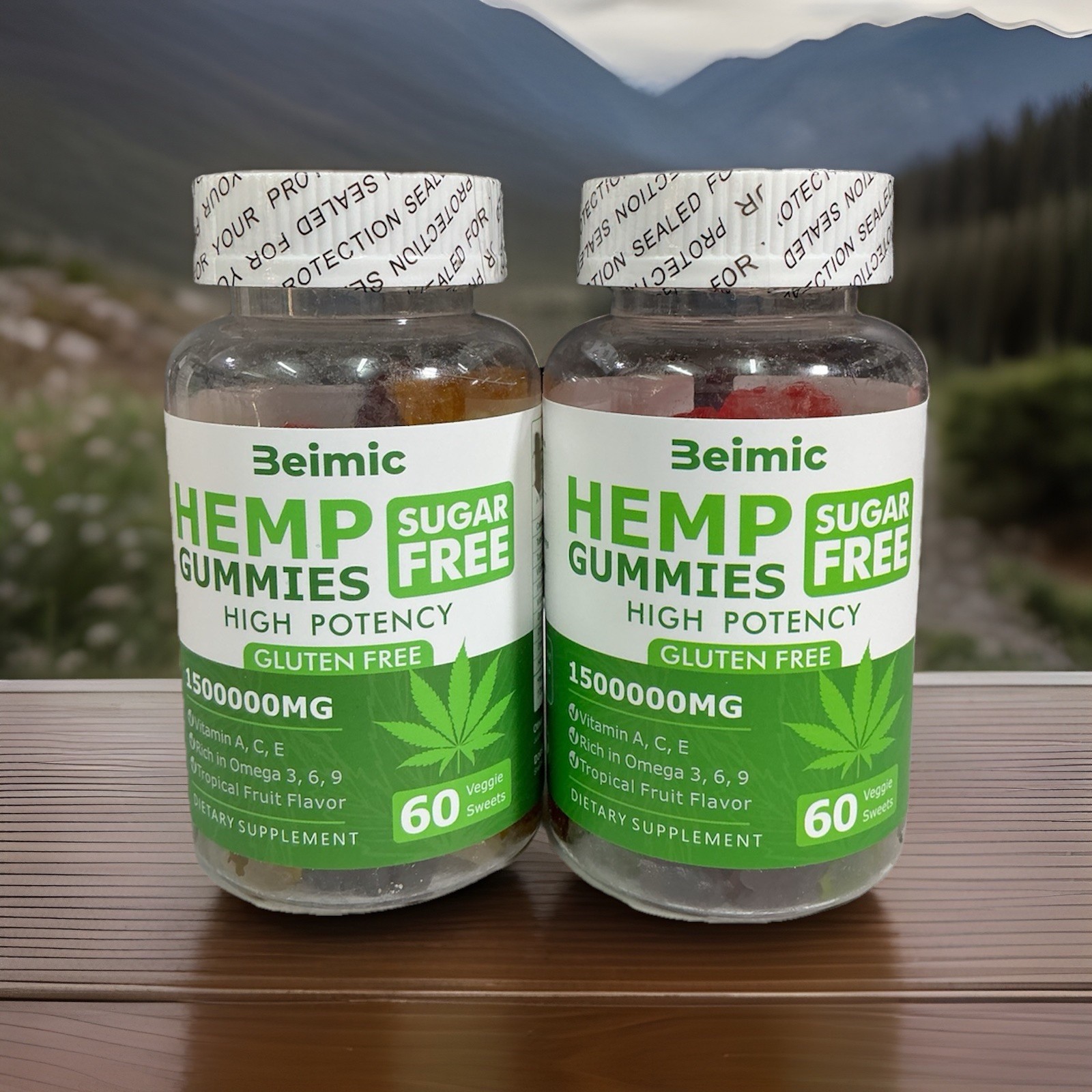 2X Hemp-Oil-Gummies High Strength Stress Relief Fruity Gummy 60 Gummies