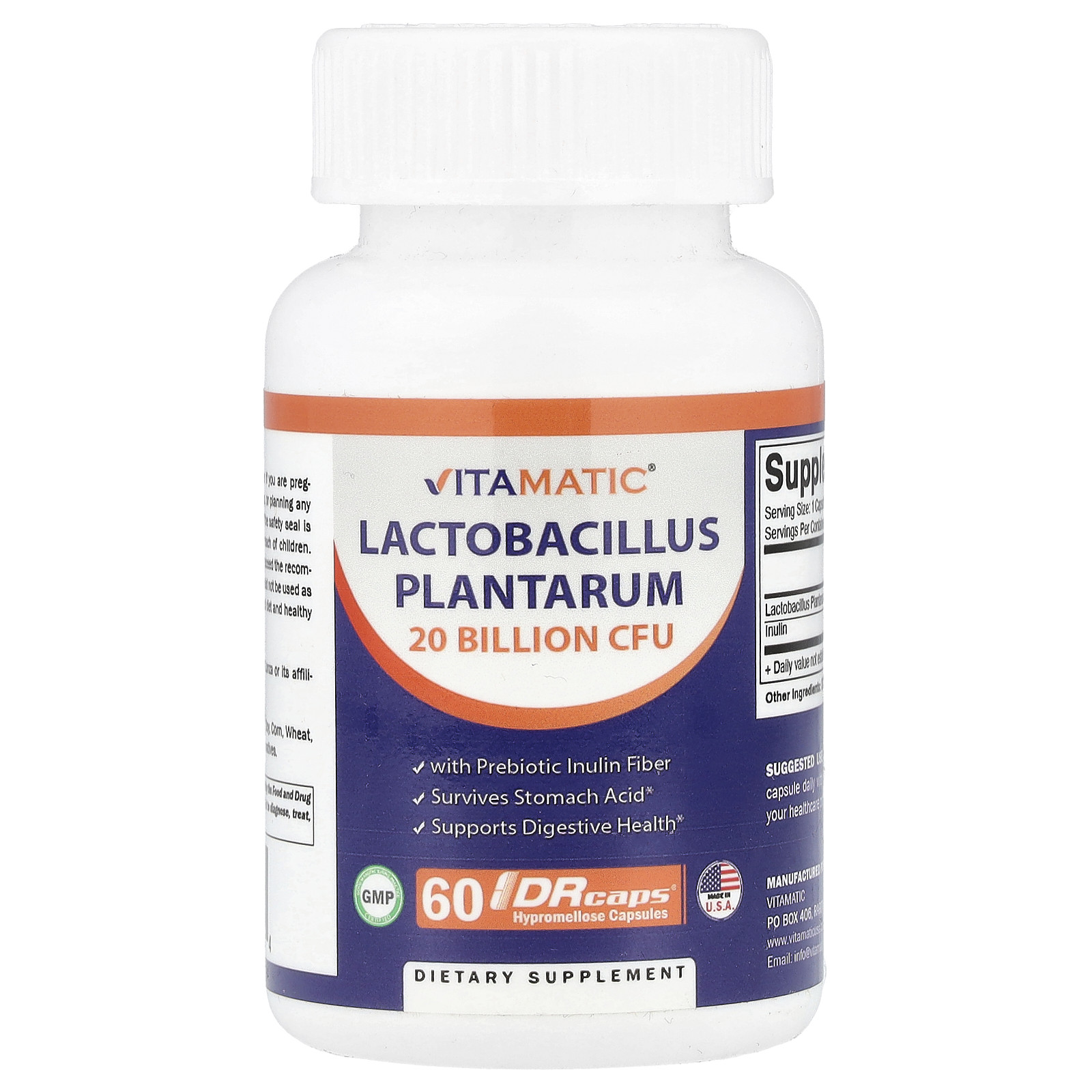 Lactobacillus Plantarum, 60 DRcaps® Hypromellose Capsules