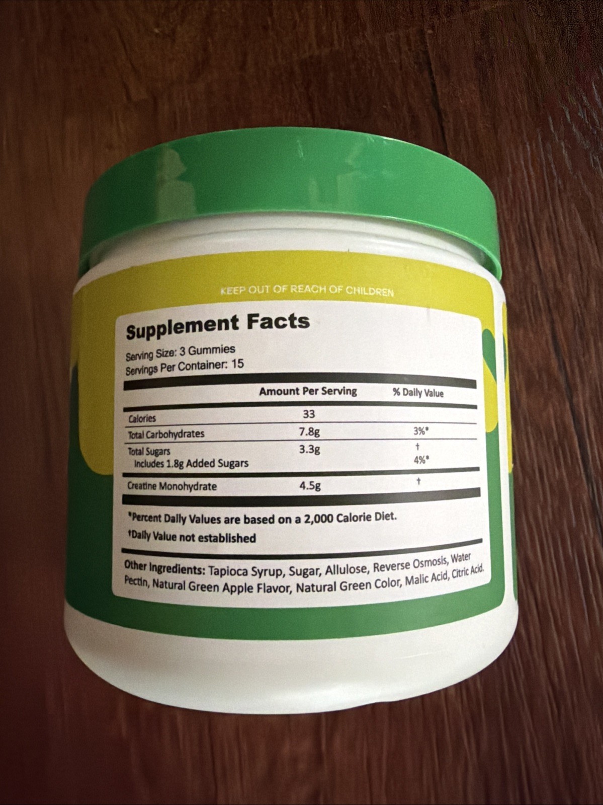 Create Creatine Monohydrate Gummies Sour Green Apple 45 Gummies (PACK Of 3)