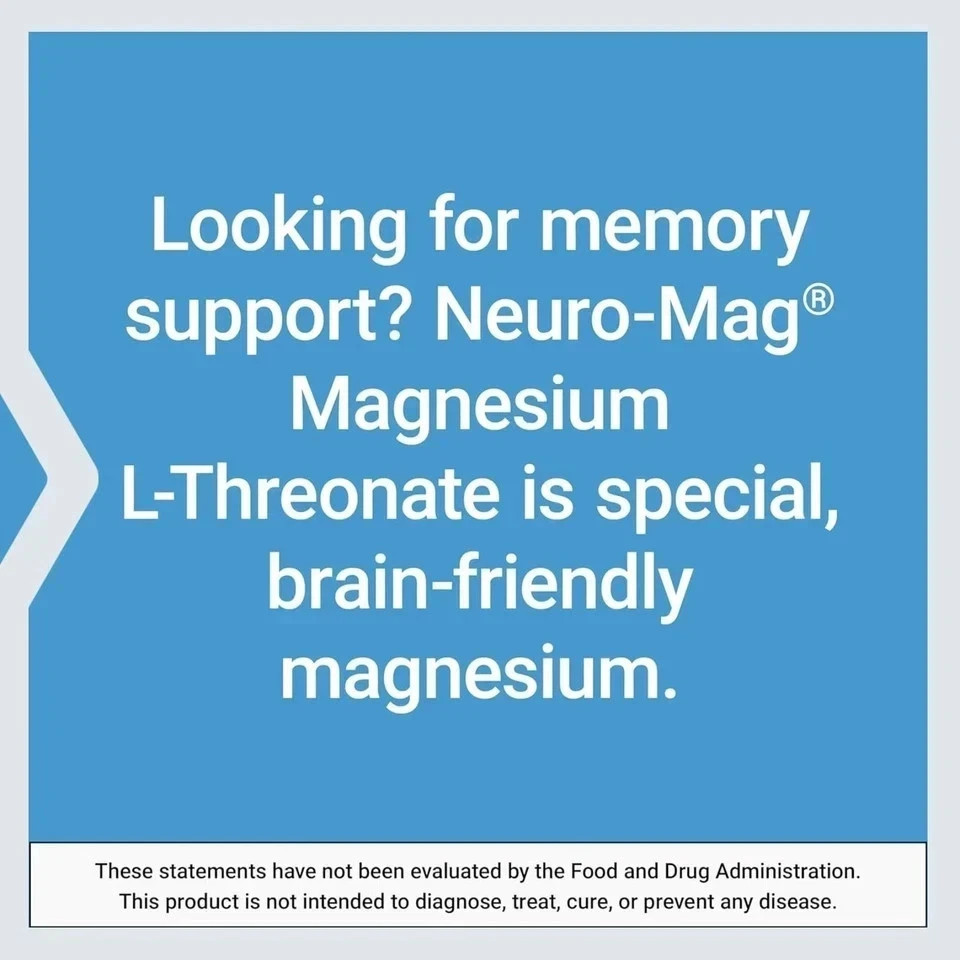 Neuro-Mag Magnesium L-Threonate from 2000 mg Magtein – Life Extension 90caps