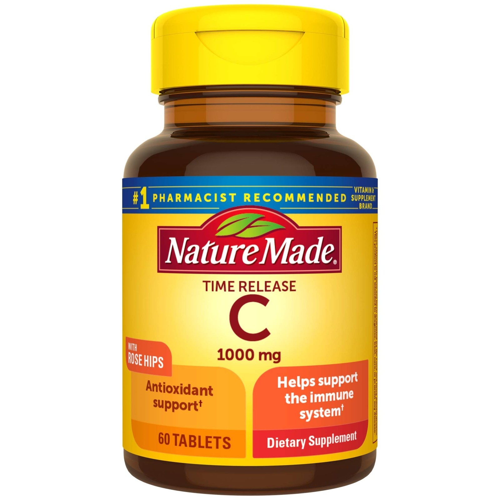 Nature Made Vitamin C 1000 mg Daily Immune Support 60 Tablets with Rose Hips