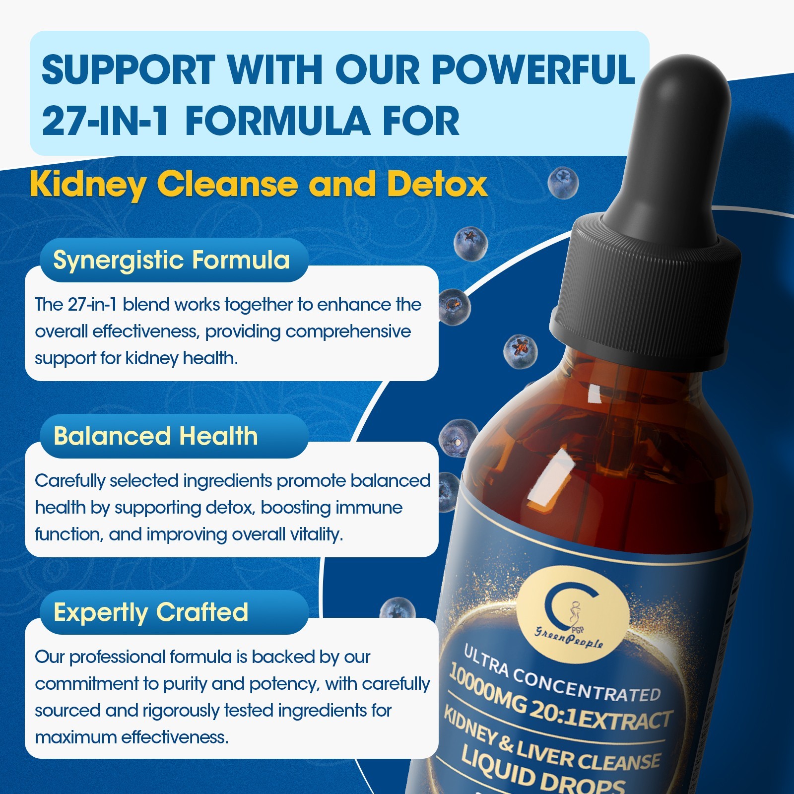 Kidney Cleanse Detox & Repair Drop Vegan Kidney Support Alcohol-Free Non-GMO