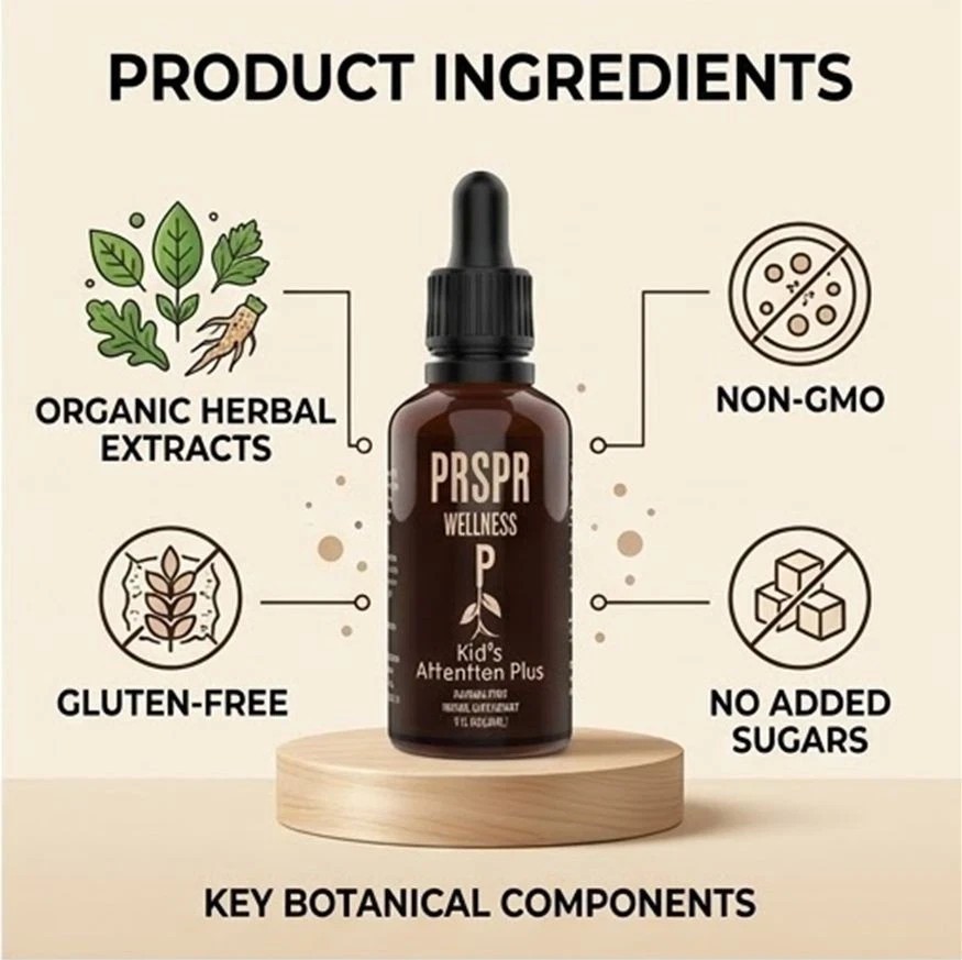 PRSPR Wellness Kid’s Attention Plus 2Pack 60ml Focus Support Herbal Liquid Drops