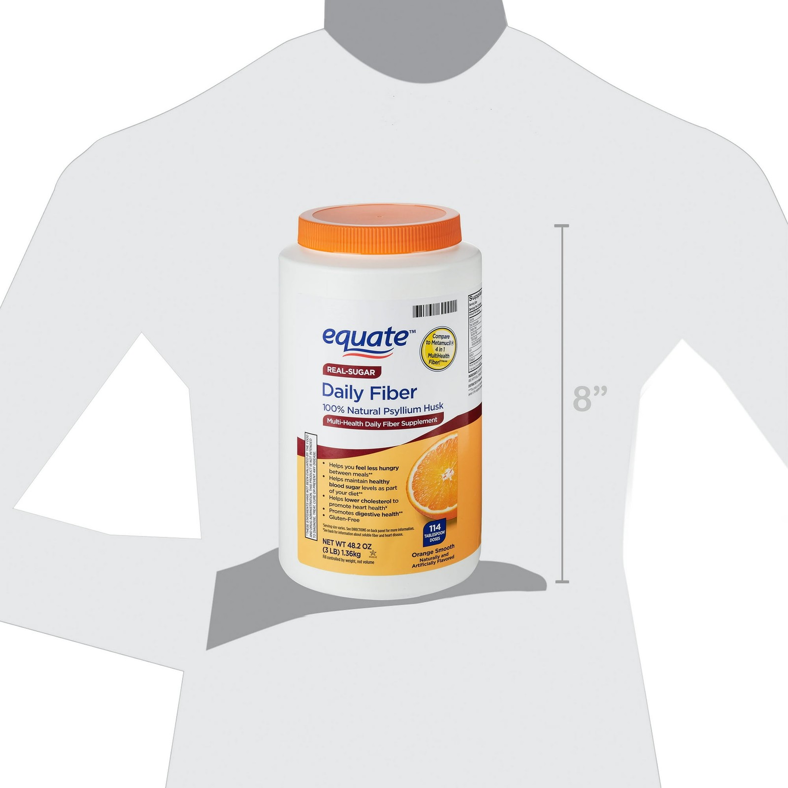 Equate Daily Fiber Orange Smooth Fiber Powder, 48.2 oz. ( Fast Free Shipping
