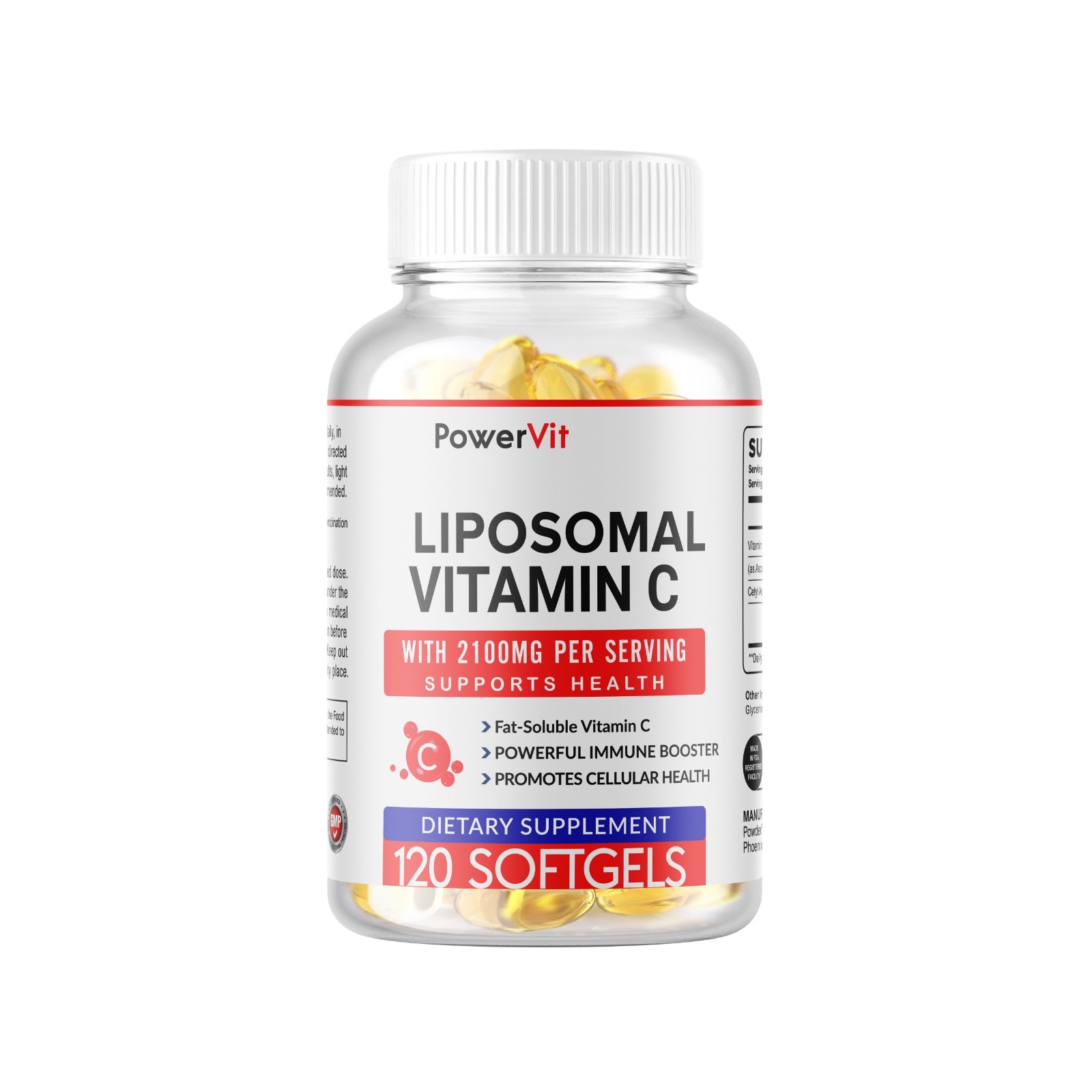 Liposomal Vitamin C 2100mg – 360 Softgels – High Absorption Supplements MADE USA