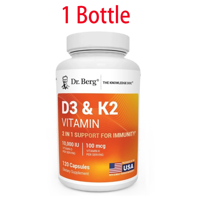 Dr. Berg’s 2 IN 1 Vitamin D3 & K2 – 10,000 IU/100 mcg, 120 Capsules