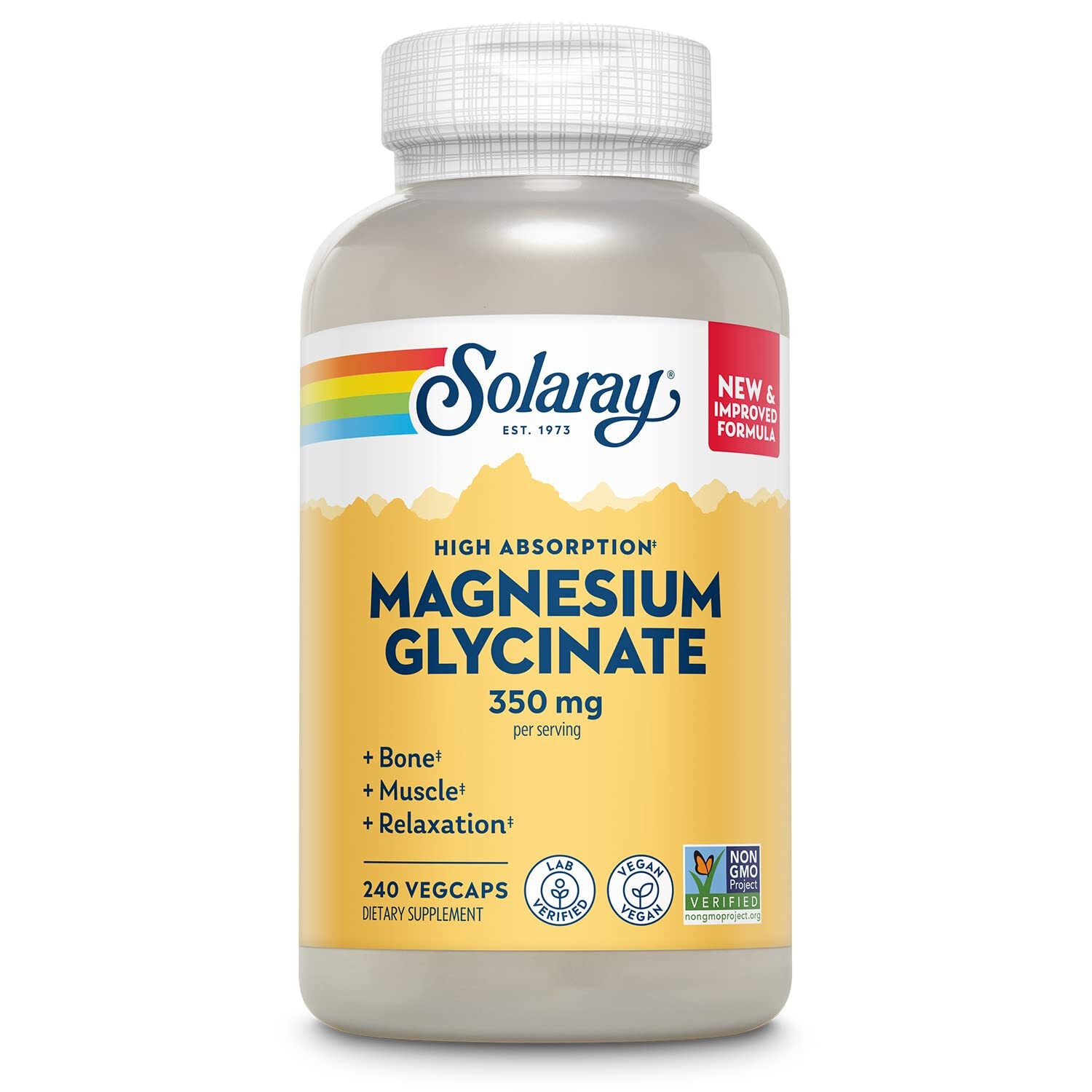 10/28 Solaray Magnesium Glycinate, New & Improved Fully Chelated Bisglycinate wi
