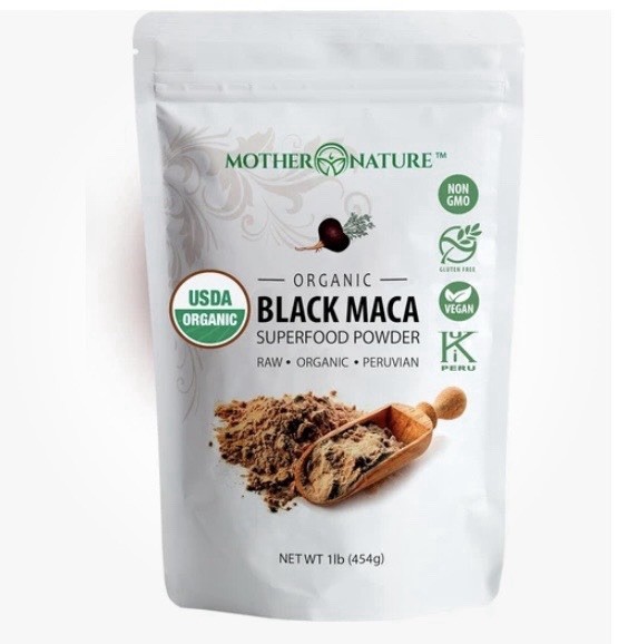 Mothers Nature Organic Raw Peruvian Black Maca Powder 1lb, Brain, T-Boost, NEW