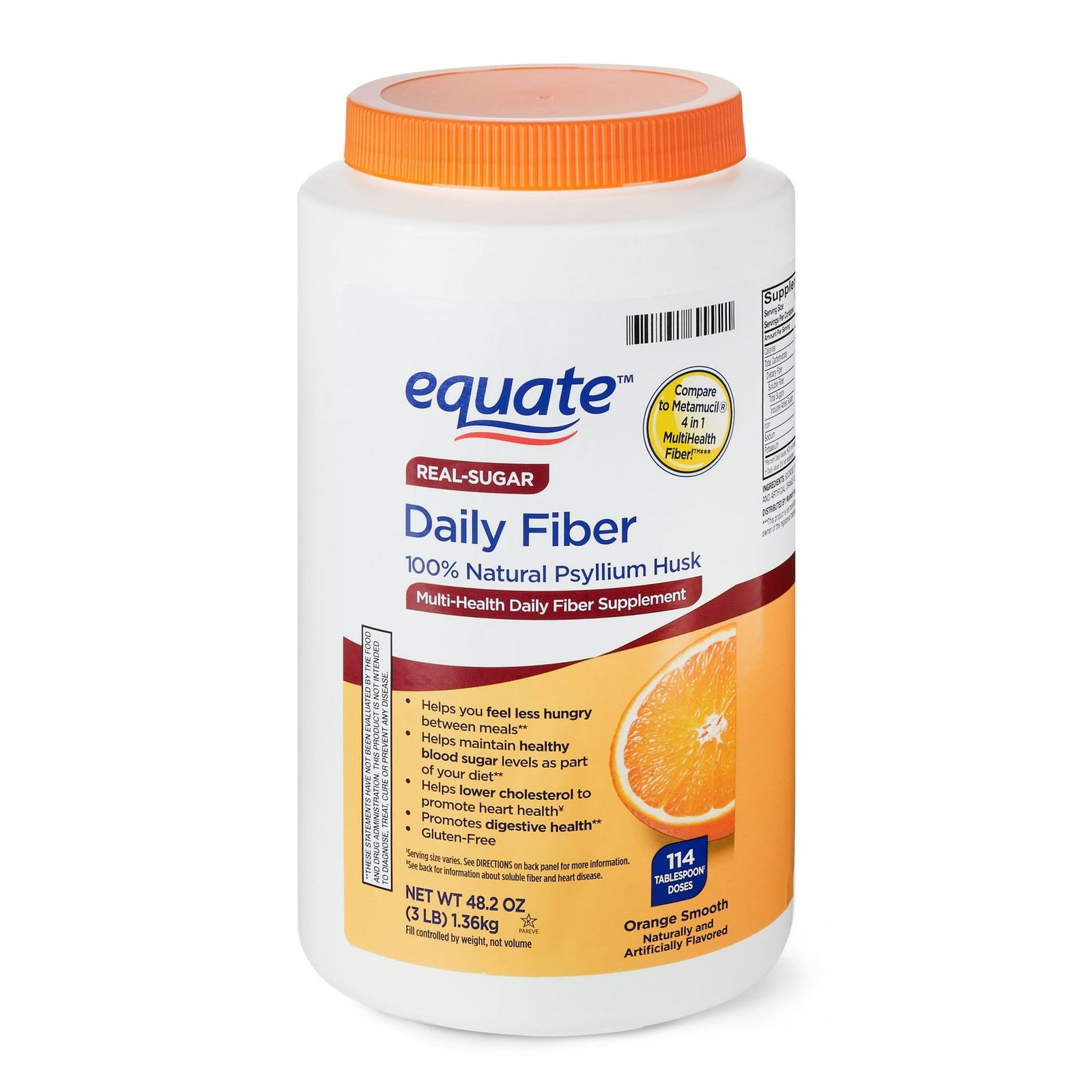 Equate Daily Fiber Orange Smooth Fiber Powder, 48.2 oz. ( Fast Free Shipping
