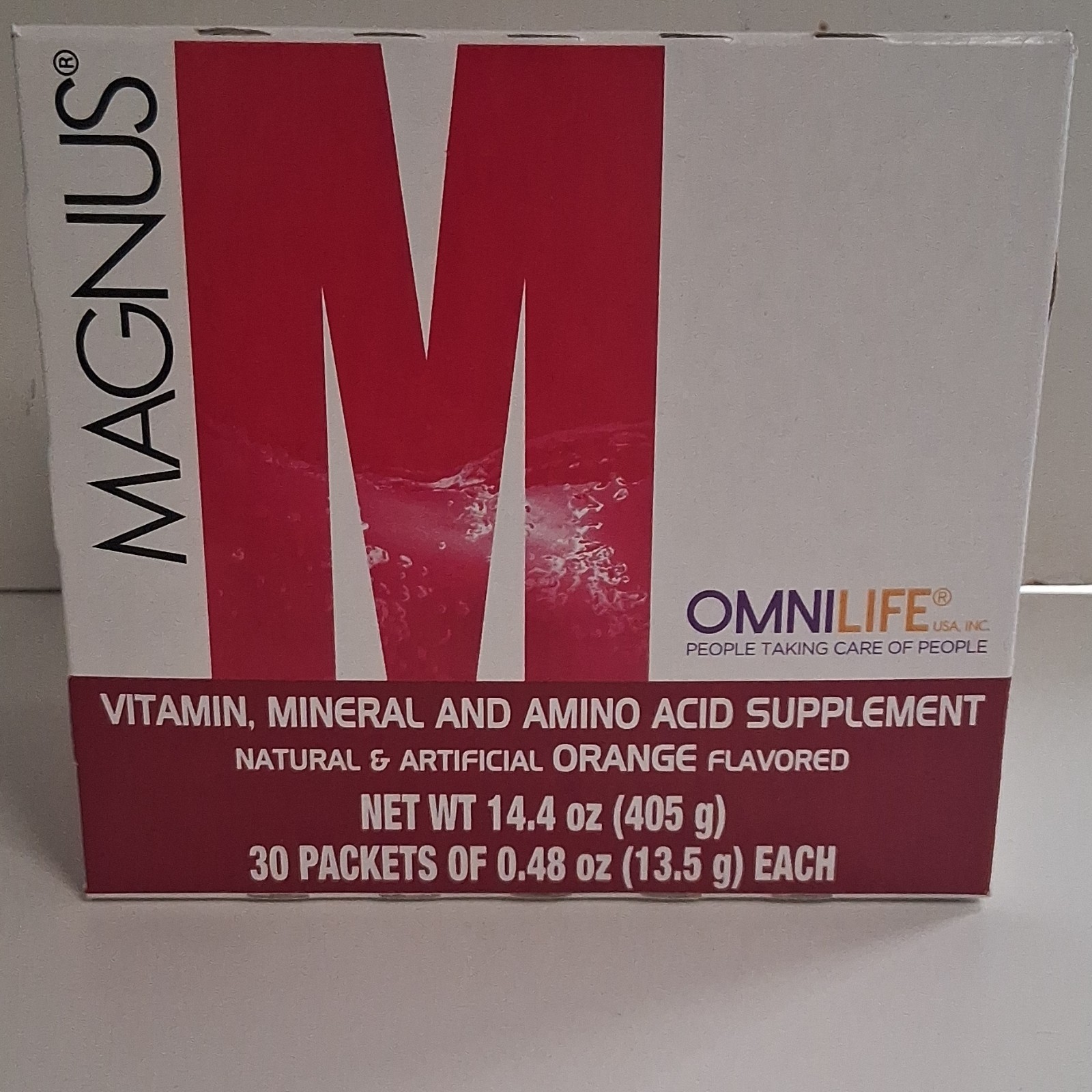 Omnilife Magnus Vitamin Mineral Amino Acid Powder Orange 30 Packets 14.4 oz
