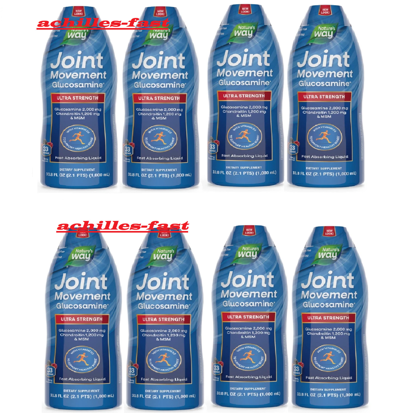 8 Pk -Nature’s Way Joint Movement Glucosamine Extra-Strength Liquid 33.8 fl. oz.