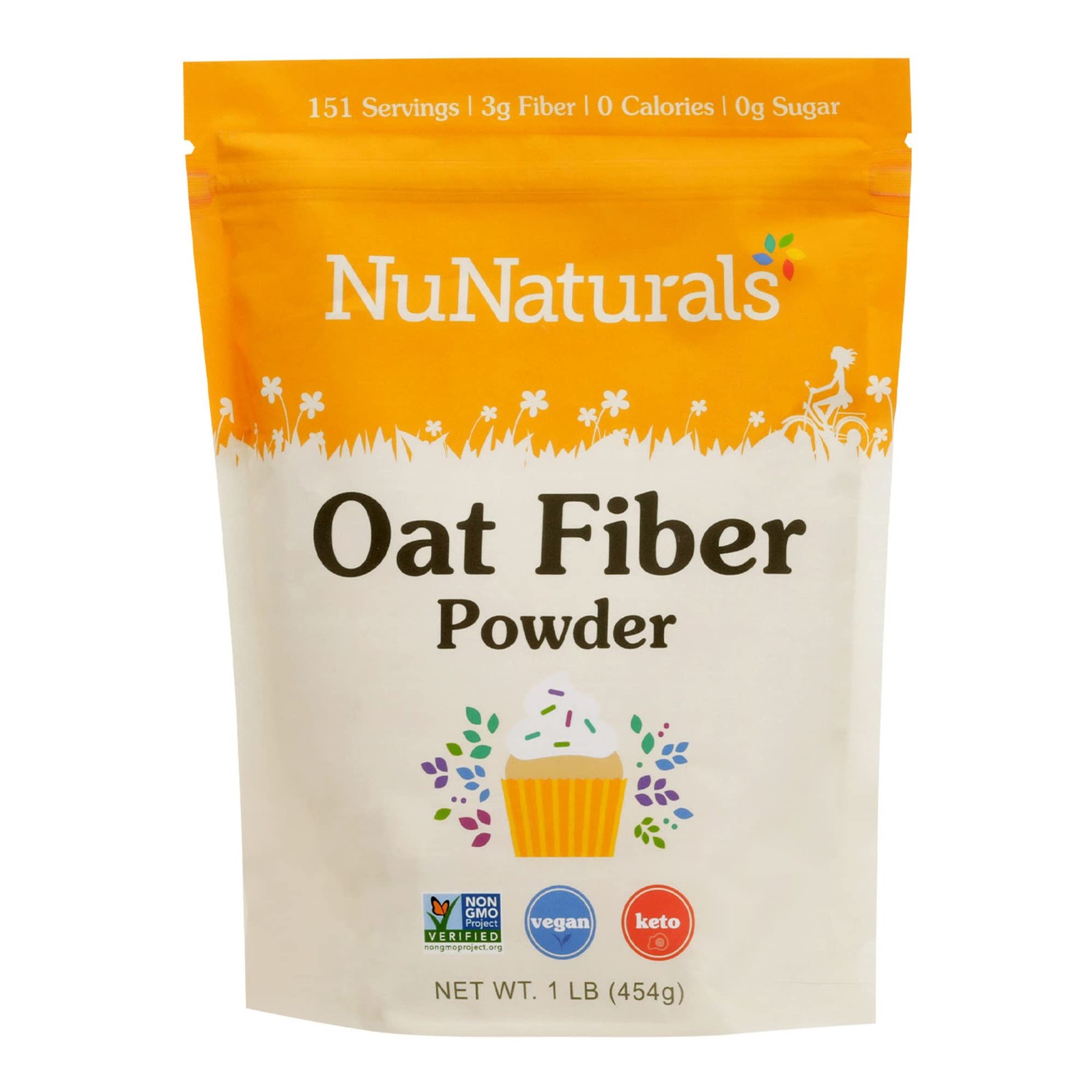 Oat Fiber Powder, All Natural Non-GMO, Supports Digestive Health, 1 lb