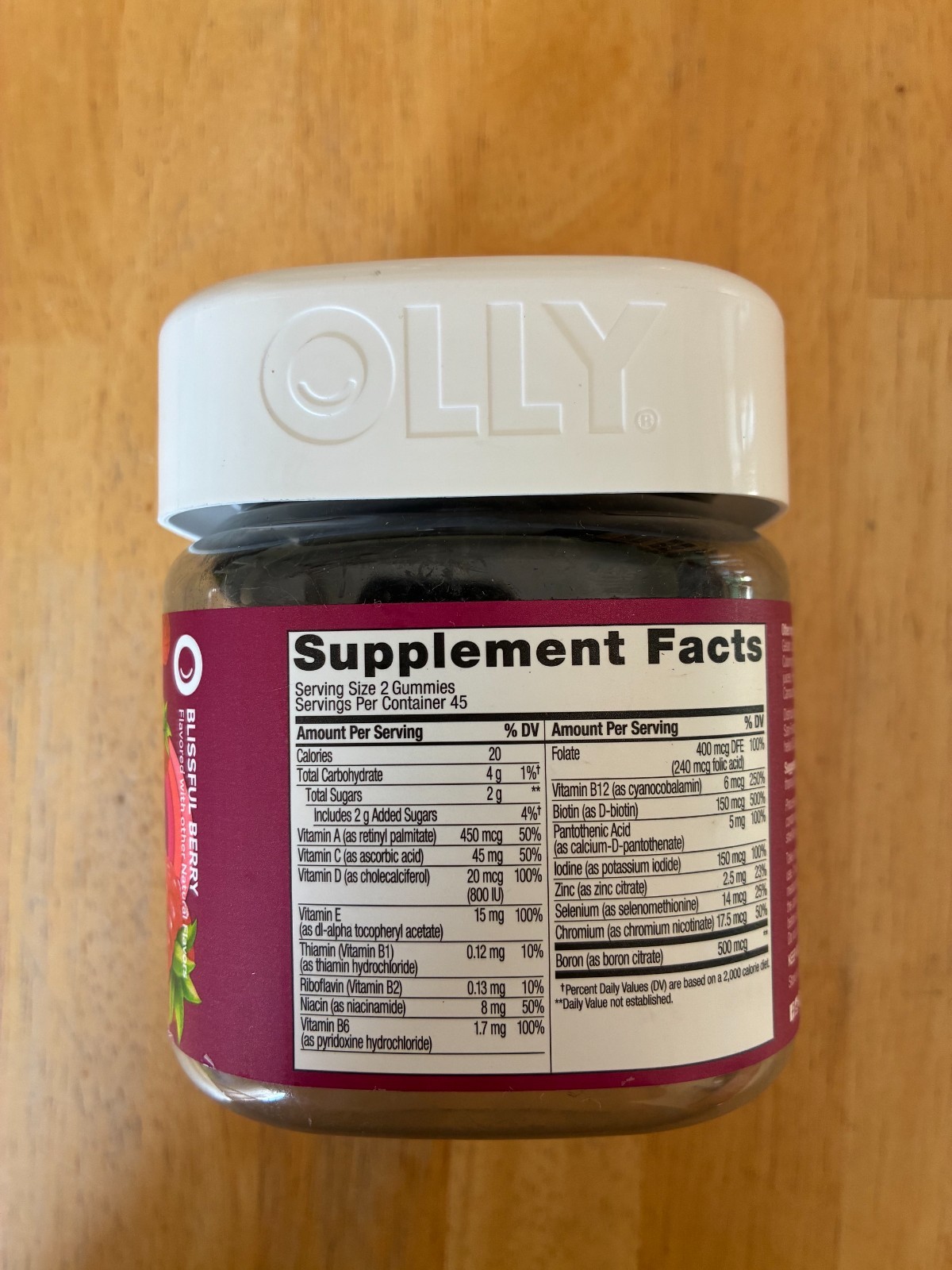 Olly The Perfect Women’s Multi Vitamin Gummies, Blissful Berry – 90 Count