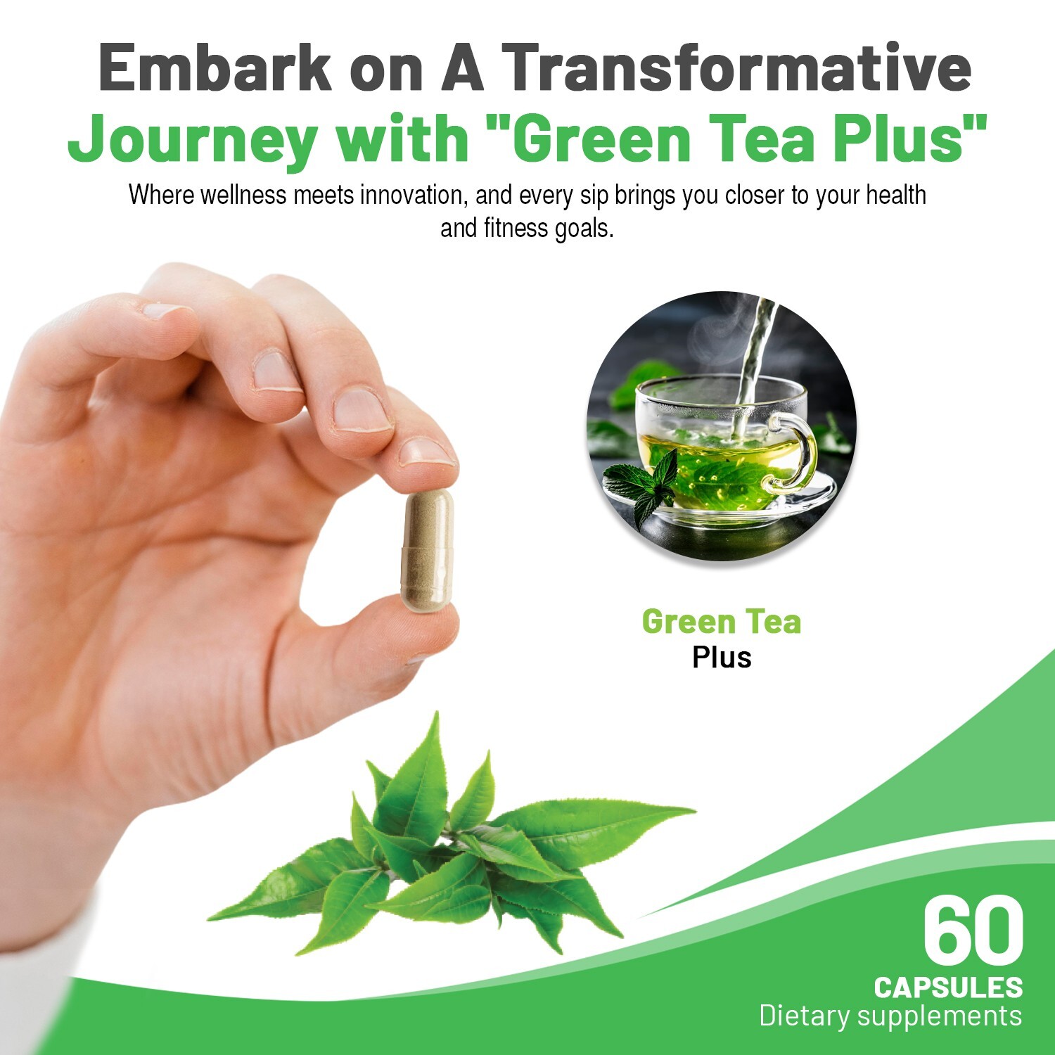 Green Tea Plus Increases Metabolism Boost Weight Loss – 60 Cap, Pack of 2