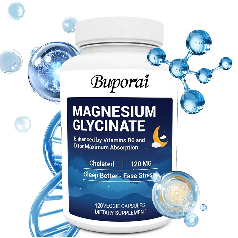 Magnesium Glycinate 120pcs,Relieve Leg Cramps,Improve Muscle,Bone & Heart Health