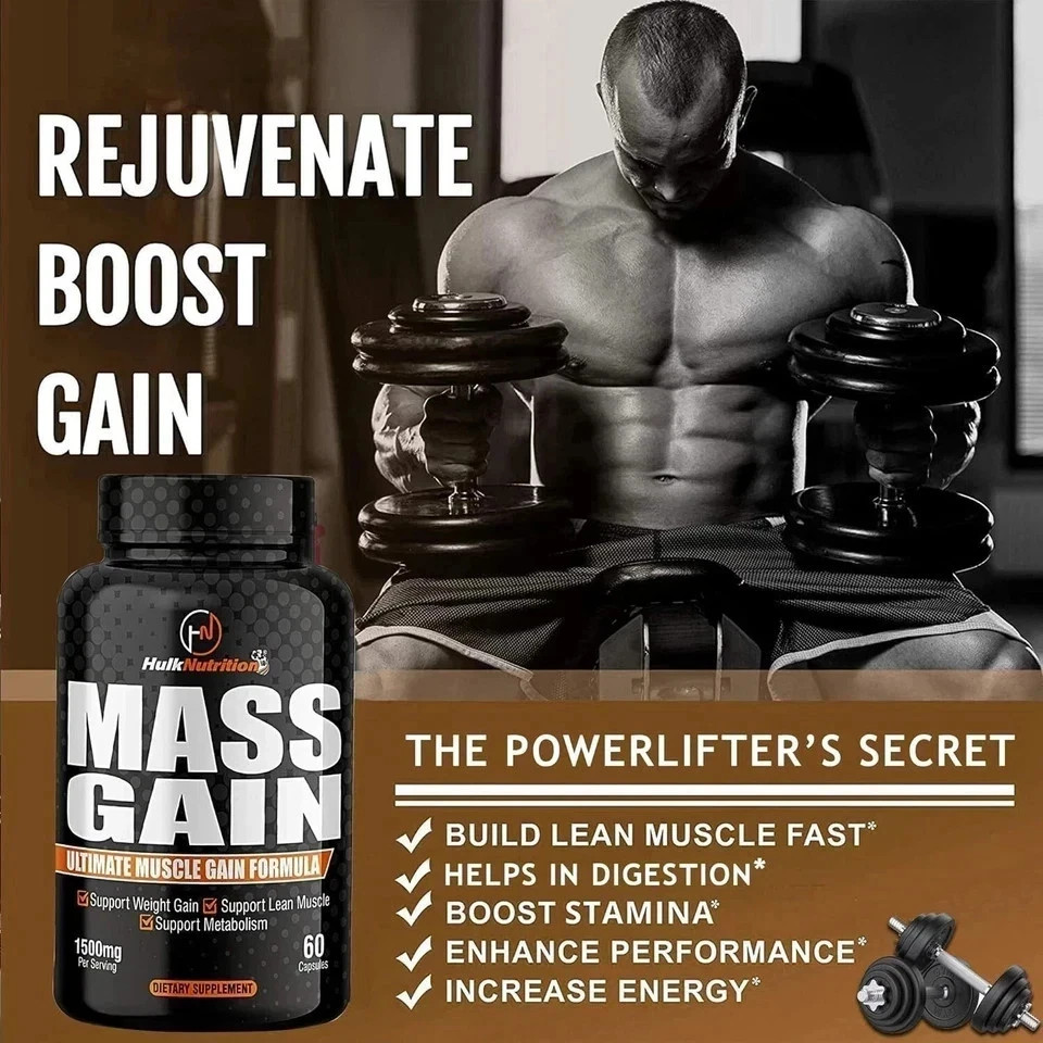 Bulk Mass & Weight Gainer Capsule for Fast Weight & Lean Muscle Gain – Pack of 1