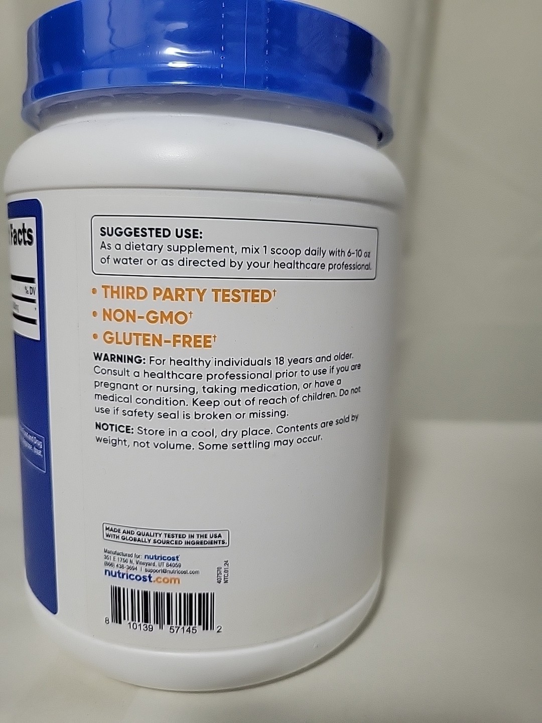 Nutricost L-Lysine Powder 2.2lb Essential Amino Acid Formula Exp 3/27 Free Ship