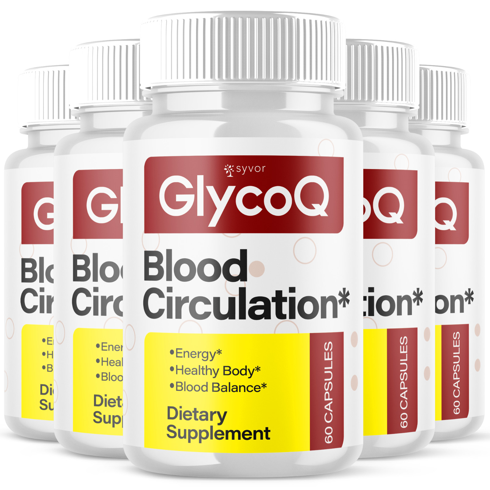 (5 Pack) GlycoQ Blood Pills Advanced Support Glyco Q Fomula 300 Capsules