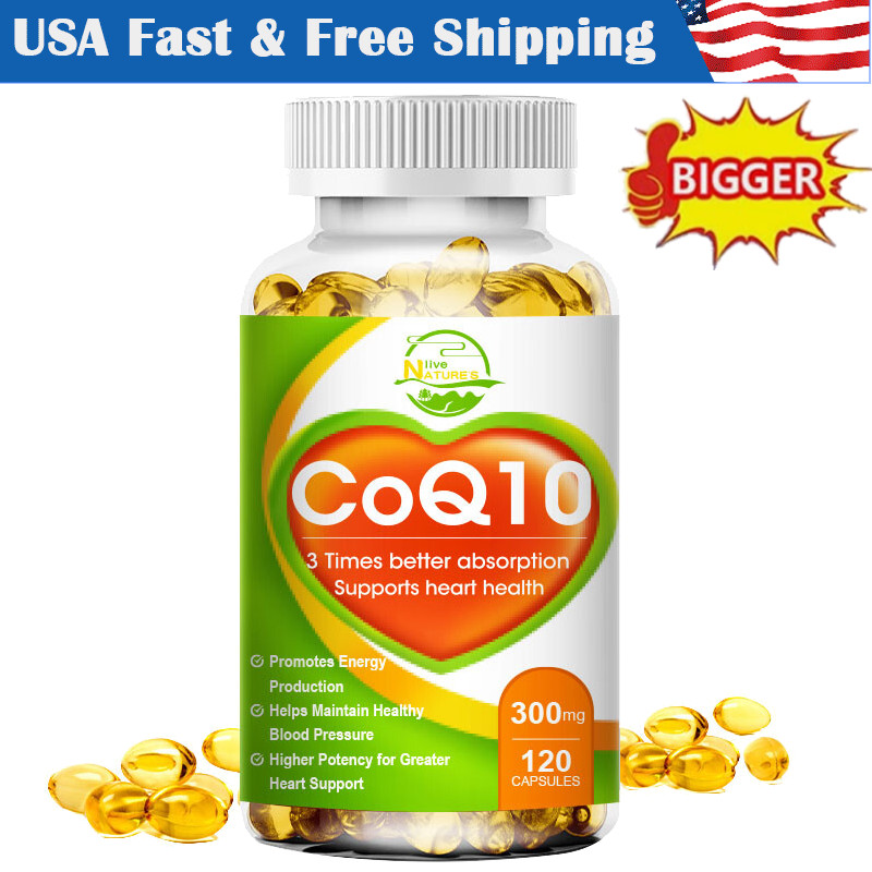 Nature’s Live CoQ10 Softgels- Supports Heart Health Non-GMO, 300mg, 120 Capsules