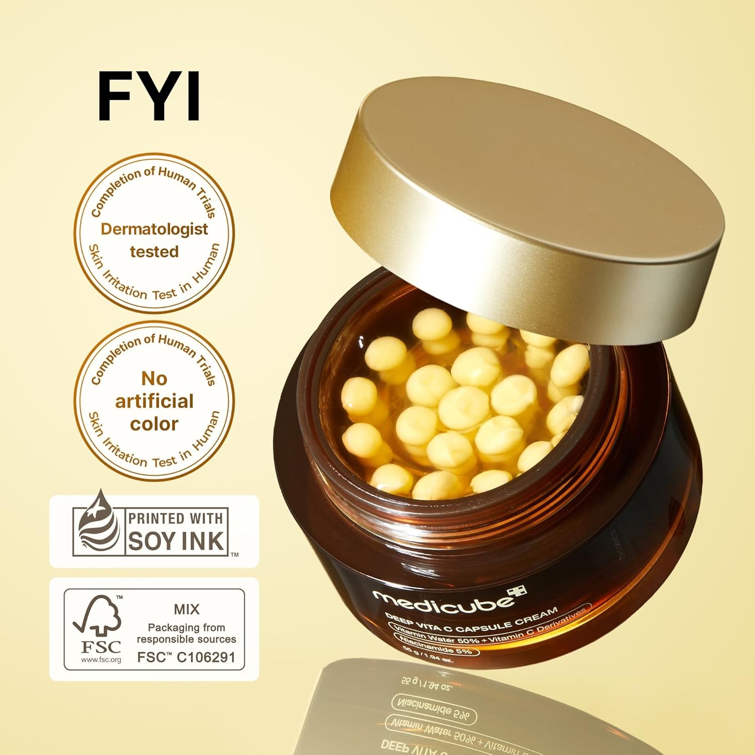 Capsule Cream with Deep Vitamin C | Hydrating Glow Gel Texture | 1.94 Oz