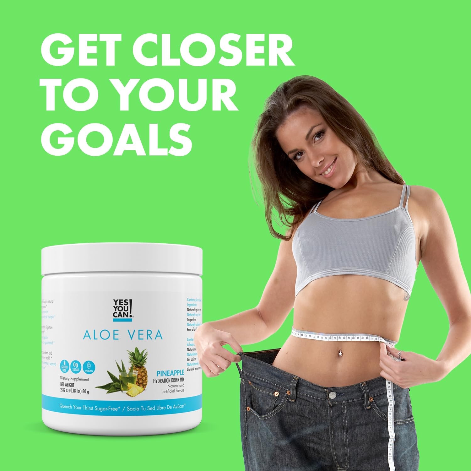 Yes You Can! Aloe Vera Powder Drink Mix – Hydration Booster Infused with Pure…