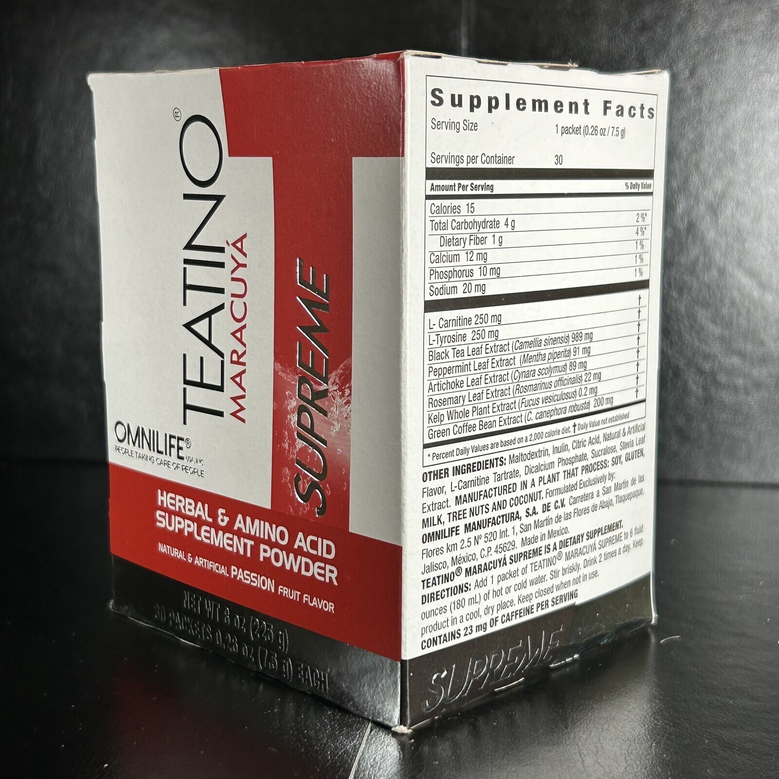 TEATINO MARACUYA SUPREME |Herbal & Amino Acid Supplement Powder 30 Pkg / 225g