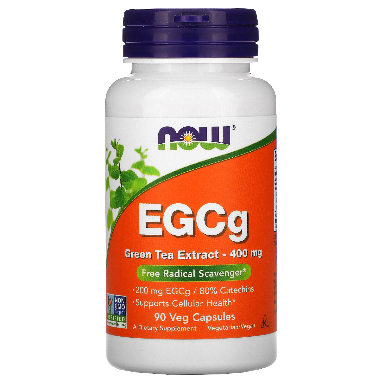 Now Foods EGCg Green Tea Extract 400 mg 90 Veg Capsules GMP Quality Assured,