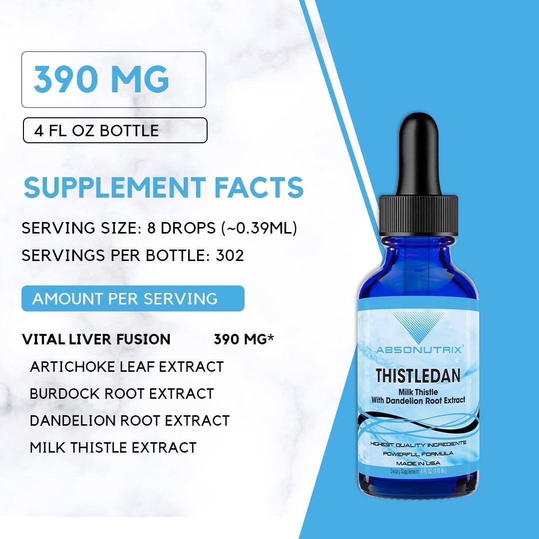 Absonutrix Thistledan, 390 mg, 4 FL OZ Liquid, 302 Servings, Made in USA