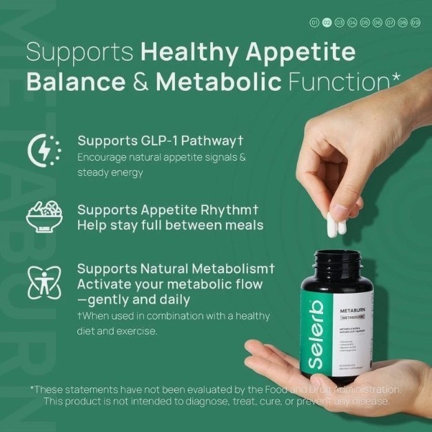 Selerb Metaburn – Chromium, B12 & Berberine HCl, 60 Caps for Nutrient Support